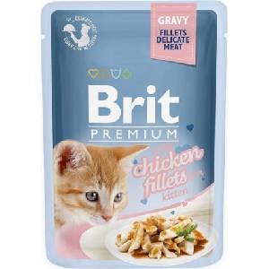 Brit Premium Kitten Delicate Chicken Fillets пилешки филенца в сос за малки котенца 85gr