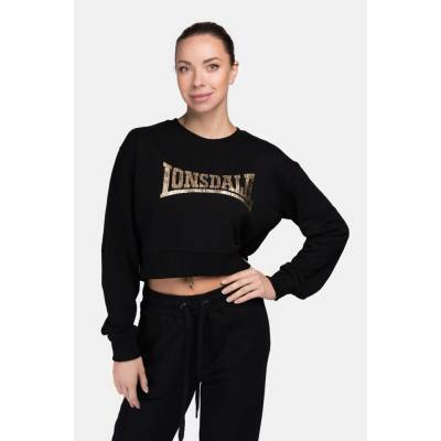 Lonsdale Women's crewneck sweatshirt cropped čierna žltá