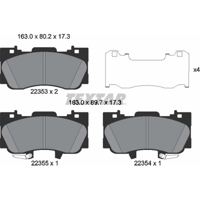 Sada brzdových platničiek kotúčovej brzdy TEXTAR 2235301