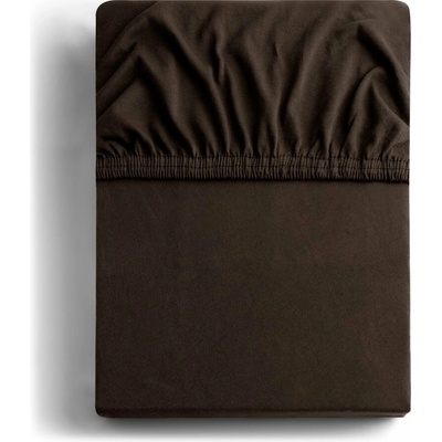 Restilo Tmavohnedá napínacia plachta jersey Amber 180x200