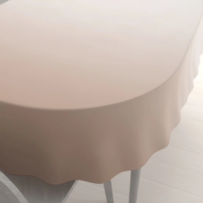 Biante Teflónový oválny obrus TF-096 Púdrovo béžový bez vzoru 120x180 cm