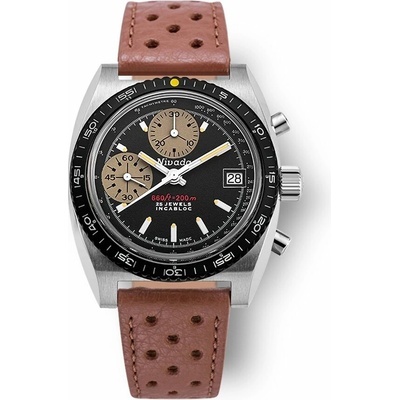 Nivada Grenchen Autochron Yellow - Brown Racing Strap