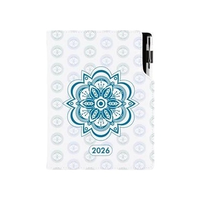Design B5 týdenní 2026 Mandala modrá