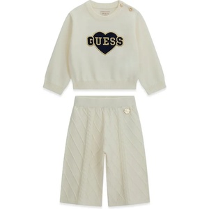 Guess Бебешки плетен комплект от две части Guess - Екрю със сърце