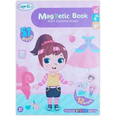 Raya Toys Магнитна книга Raya Toys - Момиче с дрехи, 51 части (502121360)