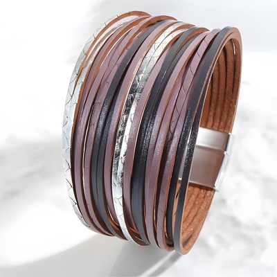 HARAHU Дамски гривна ko-38709 - Кафяво / Сребристо kp38709 (ko-38709)