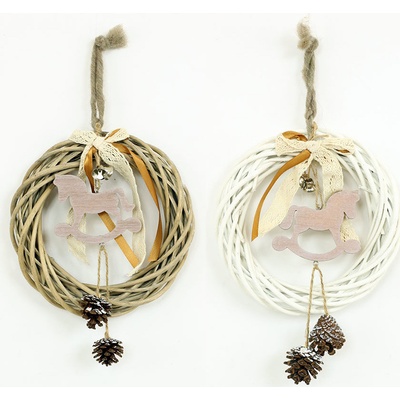 Artium Věnec s koněm proutí 22 x 4 cm tmavá barva – Zboží Dáma