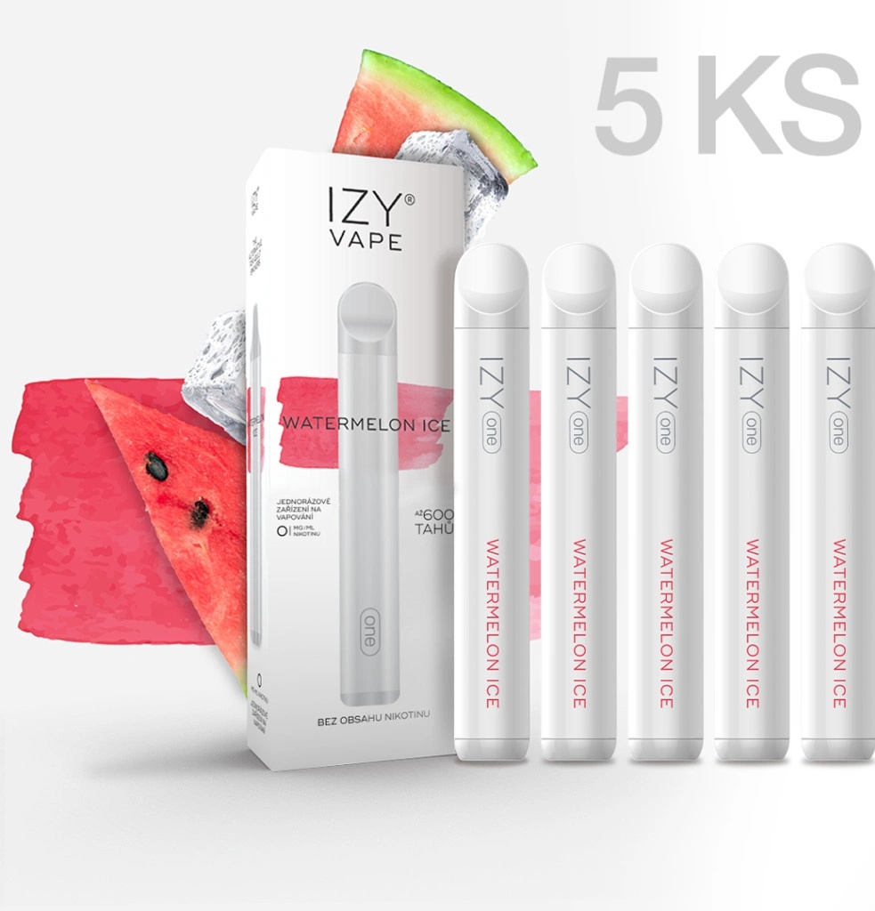 Izy Vape One Watermelon Ice 0 mg 600 potáhnutí 5 ks