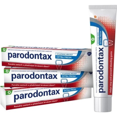 Parodontax Extra Fresh Trio освежаваща паста за зъби против кървене на венците 3x75 ml