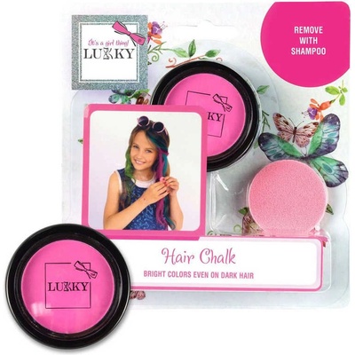 Lukky Křída dětská na vlasy set s aplikátorem Fuchsiová na kartě