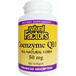 Natural Factors Coenzyme Q10, 50 mg, 60 капсули, Natural Factors