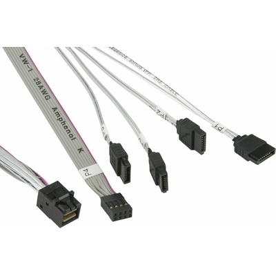 Supermicro MiniSAS / 4 SATA 0.55 m 0,55 m Šedá, Biela CBL-SAST-0631