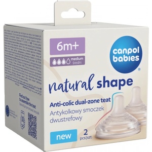 Canpol Биберони за шише Natural Shape, 6м+, 2 бр. H