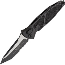 Microtech SOCOM ELITE T/E-AUTO BLACK TACTICAL PARTIAL SERRATED 161A-2T