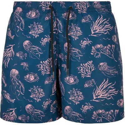Urban Classics Бански гащета Urban classics Pattern swimming shorts - Blue (Nautical)