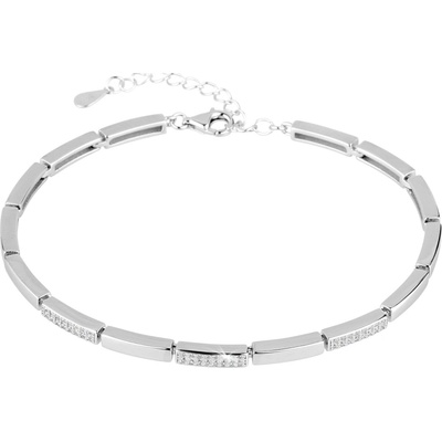 PAVONA Strieborný náramok obdĺžnikový so zirkónmi 13056.1 crystal