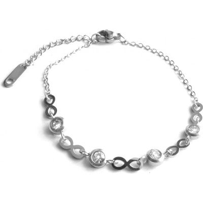Steel Jewelry náramek nekonečno s krystalky z chirurgické oceli NR090287