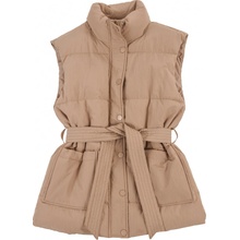 Pieces vesta s páskem béžová