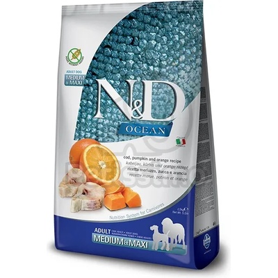 N&D Ocean Adult Medium & Maxi cod, pumpkin & orange 12 kg