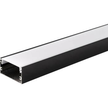 OPTONICA АЛУМИНИЕВ ПРОФИЛ ЗА LED ЛЕНТА ЧЕРНО ТЯЛО/БЯЛ КАПАК L=2m 40x20mm (5122)