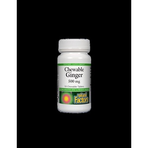 Natural Factors Срещу гадене - Джинджифил, 500 mg х10 дъвчащи таблетки Natural Factors (4504 NF A)