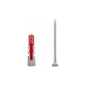 Fischer Dübel DUOPOWER 8x40 S LD (hellgrau/rot, 50 Stück, mit Schraube)