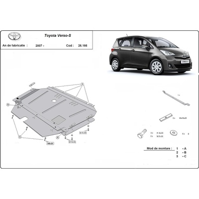 Scut Motor - Румъния Метална кора под двигател toyota verso от 2009 (72323)