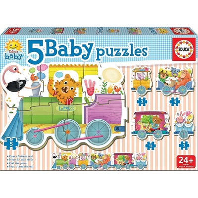 Educa Puzzle Baby 5 zvieratká vo vlaku