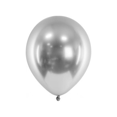 Party Deco CHB1 018 10 Chromované balóny Glossy 27cm Strieborná
