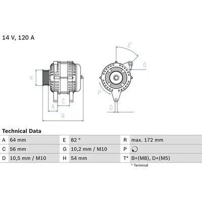 BOSCH Alternátor BO 0986046140