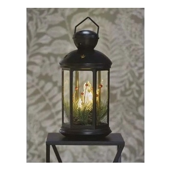Emos DCLV15 LED dekorace vánoční lucerna se svíčkami černá 35,5 cm 3x C vnitřní vintage