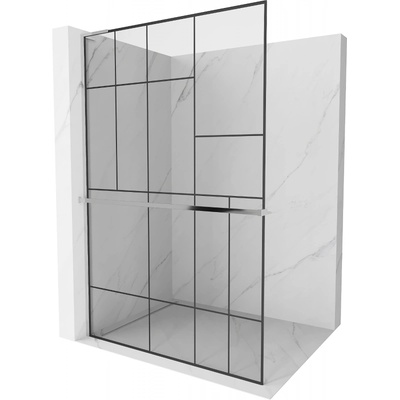 Mexen Kioto+ L душ кабина с рафт Walk-in 90 x 200 см, черен модел, хром - 800-090-123-01-78 (800-090-123-01-78)