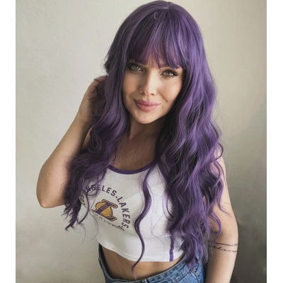 Fialová parochňa Katherine vlnitá