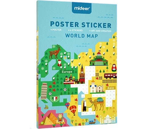 Mideer Mapa sveta samolepkový set
