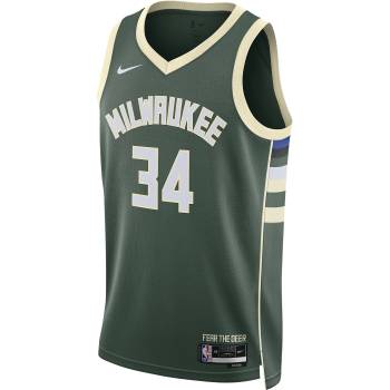 Nike Риза Nike Milwaukee Bucks Icon Edition 2022/23 Dri-FIT NBA Swingman Jersey dn2012-323 Размер L