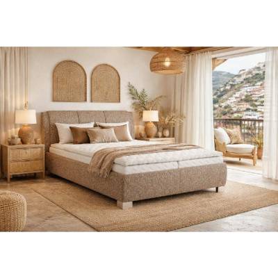 MAWS Samba boxspring s úložným prostorem potah šedooranžovo strakatá Advent 70 matrace hard