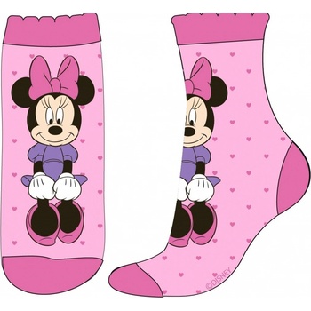 E plus M Dívčí ponožky se srdíčky Minnie růžové