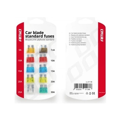 AMIO autopojistky 10ks blistr Standard – Sleviste.cz