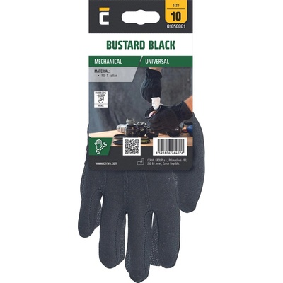CERVA Ръкавици cerva bustard black с блистер / Памучни с pvc мишени - черни 9 (0105000199090bn)