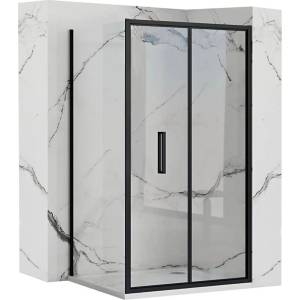 Rea Правоъгълна душ кабина със сгъваема врата Rea Rapid Fold 100x90 черна (5902557342525+5902557342556)