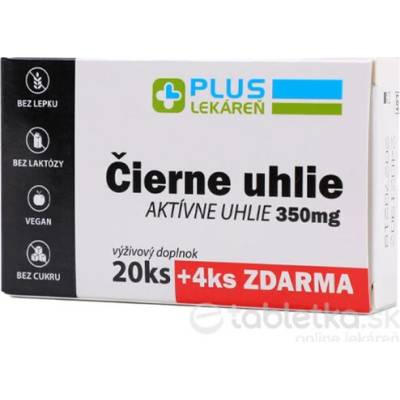 Plus Lekáreň Čierne uhlie 350 mg 20 + 4 tabliet