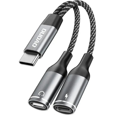 Dudao L13C+ 2в1 USB-C адаптер - сив (L13C+)