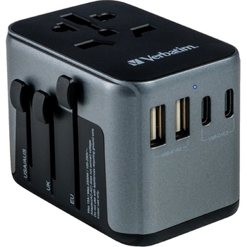 Verbatim UTA-03 Universal Travel Adapter with 1 x USB-C PD 30W & QC 3.0 / 2 x USB-C / 2 x USB-A (49545)