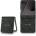 GUESS Дизайнерски кожен кейс с MagSafe за Samsung Galaxy Z Flip7 - Guess PU Leather 4G Colored Ring Magnetic Case (черен) (GUHMZF7P4MSEGCK)