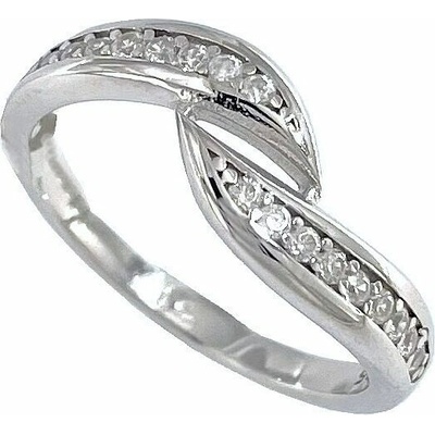 Infinitysilver Stříbrný prsten zirkonové vlnky OR107954