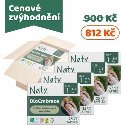 Naty BioEmbrace Newborn 2 5 kg 4 x 25 ks