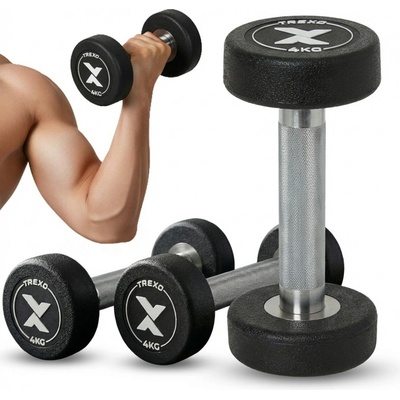 XTREXO Pro Gumová litinová činka 4 kg – Hledejceny.cz