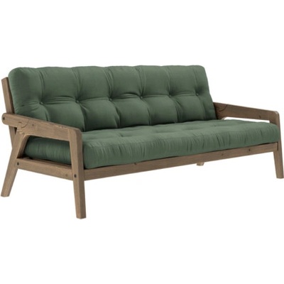 sofa GRAB by Karup 100*200 cm carob hnědá + futon olive green 756