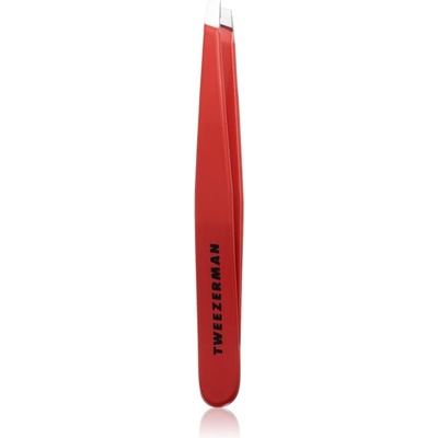 Tweezerman Studio Collection Stainless Steel Slant пинсета със скосен връх Signature Red