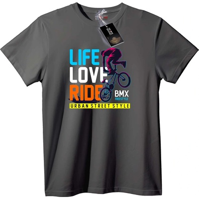 NOONEBRAND Тениска Живот, Любов, BMX - 2XL, White
